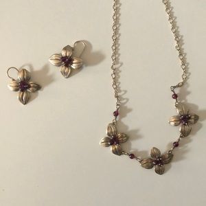 NWOT Sterling Silver Necklace & Earring Set
